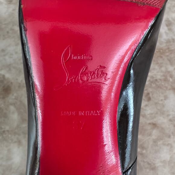 Christian Louboutin Black Patent Leather High Heeled Pumps size 37 - Picture 10 of 13